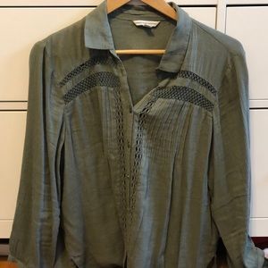 Olive green lace top